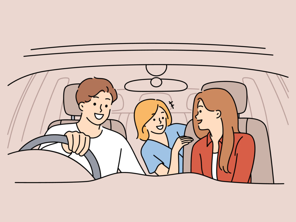 現在の画像に代替テキストがありません。ファイル名: happy-family-with-child-driving-in-car-together-smiling-parents-with-kid-have-fun-enjoy-road-trip-in-automobile-adventure-and-journey-illustration-vector.jpg